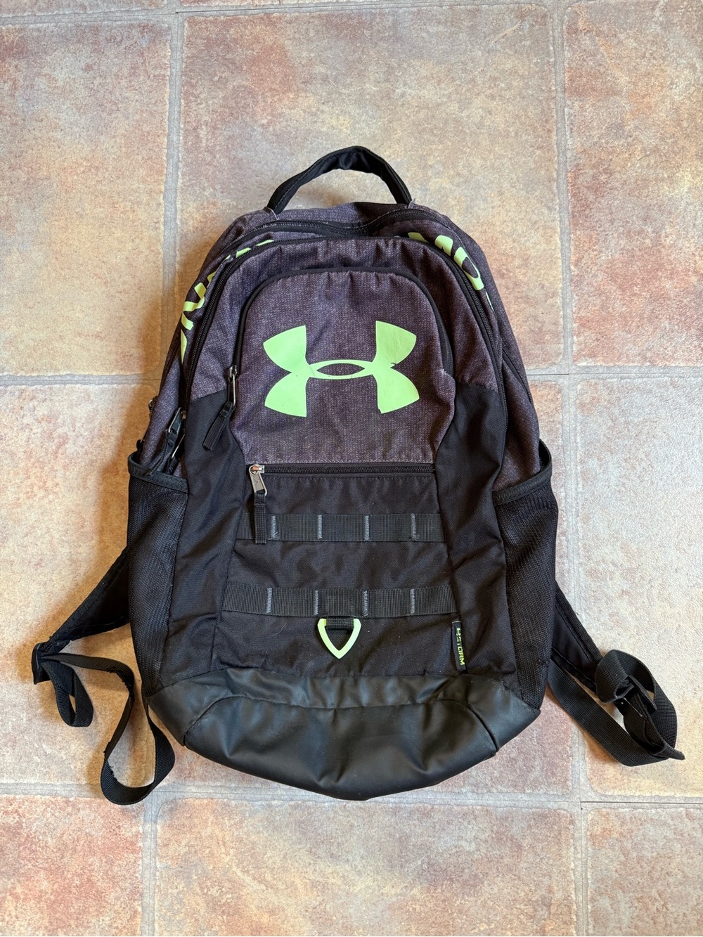 Under Armour Black Backpack with Neon Green Logo